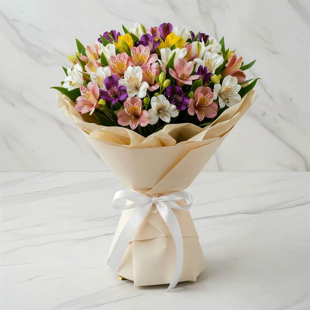 Букет цветов из: Альстромерии в Новолуговом