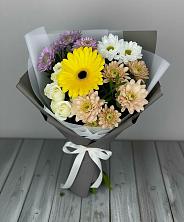 Букет цветов из:  Розы, Герберы и Хризантемы в Новолуговом