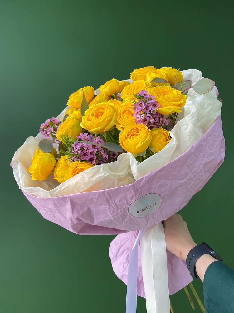 Кустовые желтые розы в Новолуговом Букет Кустовые желтые розы в Новолуговом