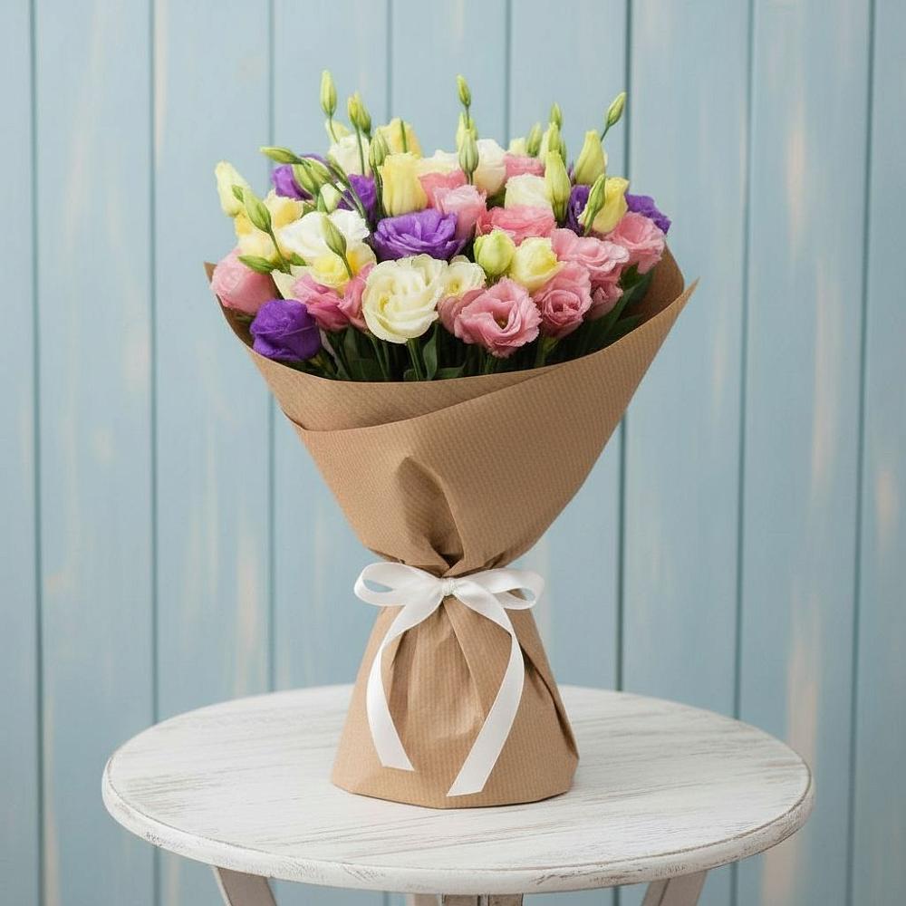 Букет цветов из: Лизиантусы в Новолуговом