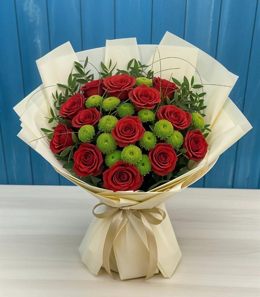 Букет цветов из: Розы и Хризантемы в Новолуговом