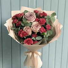 Букет цветов из:  Гвоздики и Розы #REPLACE_PRED# Новолуговом