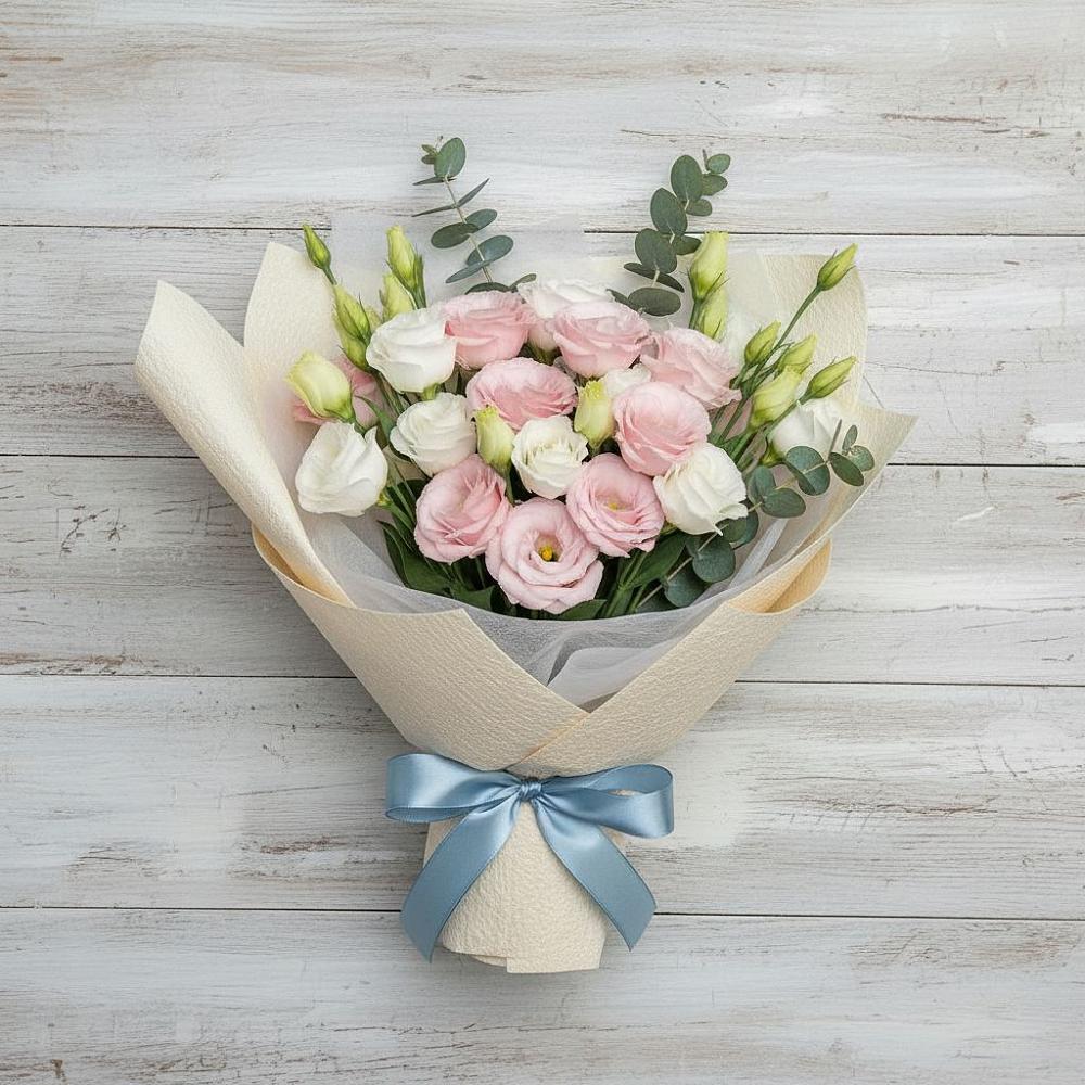 Букет цветов из: Лизиантусы в Новолуговом